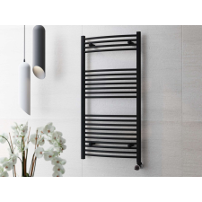  Törölközőszárító radiátor 120cm * 50cm Íves, fekete fűtőtest, radiátor
