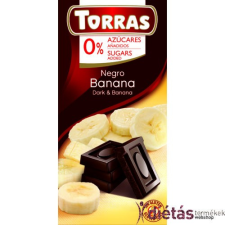 Torras Banános vegán étcsokoládé hozzáadott cukor nélkül (gluténmentes) 75 g csokoládé és édesség