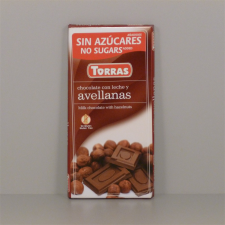  Torras gluténmentes tejcsokoládé mogyoró cukor nélkül 75 g csokoládé és édesség