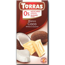  Torras Kókuszos  Gluténmentes Fehércsokoládé Édesítőszerrel 75g csokoládé és édesség