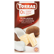 Torras KÓKUSZOS HOZZÁADOTT CUKORMENTES FEHÉRCSOKOLÁDÉ (GLUTÉNMENTES) 75 G csokoládé és édesség