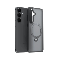Torras Ostand Spin tok kitámasztóval Samsung Galaxy S25 Plus fekete tok és táska