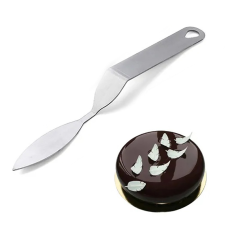  Tortaformázó és csokoládé levéldísz készítő fém spatula – Hosszúkás konyhai eszköz