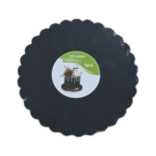  Tortakarton, torta alátét fekete, 30cm, kör csipkés-5db sütés és főzés
