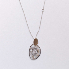  Toscana Ezüst Nyaklánc - Mattított Medállal - 60/48/44 cm nyaklánc