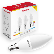 Toshiba 3PAK LED izzó E14 C37 4,7W = 40W 806lm 3000K meleg 220° tejszerű TOSHIBA izzó