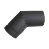 TOTYA Acél 45 fokos füstcső, átmérő 180mm, vegyestüzelésű kazánhoz, vastagfalú (2mm), fekete