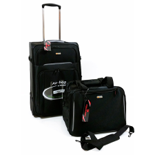TOUAREG fekete, fedélzeti táskás bőröndszett TG-6114-M+táska szett kézitáska és bőrönd