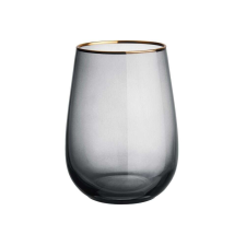 TOUCH OF GOLD vizespohár aranyszegéllyel, szürke 590 ml üdítős pohár
