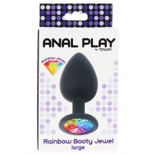 Toy Joy Rainbow Booty Jewel szilikon anál dildó, szivárványos betéttel (L méret) anál