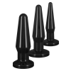 TOYJOY Anal Play Prémium fekete anális kúpok – 3 dbos szett
