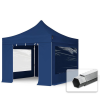  TP 3x3m összecsukható 800N alumínium pavilon, 4 db oldalfallal - kék