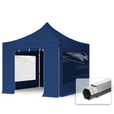  TP 3x3m összecsukható 800N alumínium pavilon, 4 db oldalfallal - kék kerti bútor