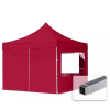  TP 3x3m összecsukható alumínium pavilon, 4 db oldalfallal - bordó