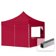  TP 3x3m összecsukható alumínium pavilon, 4 db oldalfallal - bordó kerti bútor