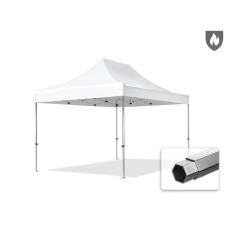  TP 3x4,5m összecsukható 850N alumínium pavilon, oldalfal nélkül, tűzálló - fehér kerti bútor