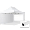  TP 3x4,5m összecsukható acél pavilon, 2 db oldalfallal - fehér