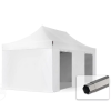  TP 3x6m összecsukható 750N acél vázas pavilon, ablak nélkül - fehér