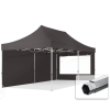  TP 3x6m összecsukható 800N alumínium pavilon, 2 db oldalfallal - sötétszürke
