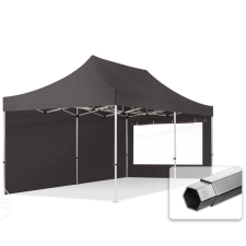  TP 3x6m összecsukható 800N alumínium pavilon, 2 db oldalfallal - sötétszürke kerti bútor