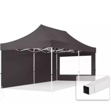  TP 3x6m összecsukható acél pavilon, 2 db oldalfallal - sötétszürke kerti bútor