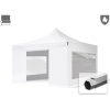  TP 4x4m összecsukható 850N alumínium pavilon, 4 db oldalfallal, tűzálló - fehér