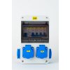 TP Electric SZERELT IPARI DOBOZ INSTALLÁCIÓVAL,130X220MM, 4X(2P+F), IP44, KISMEGSZAKÍTÓVAL ÉS FÍ-RELÉVEL