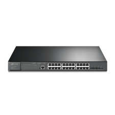 TP-Link Switch 24x1000Mbps (24xPOE+) + 4x10G SFP+ + 2xkonzol port, Menedzselhető, TL-SG3428XMP hub és switch