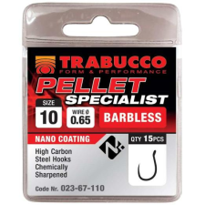  Trabucco Pellet Specialist Barbless szakáll nélküli horog, méret: 10 horog