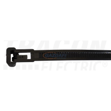 TRACON 181-NY Nyitható kábelkötegelő, fekete 200×7.6mm, D=10-50mm, PA 6.6 barkácsolás, csiszolás, rögzítés