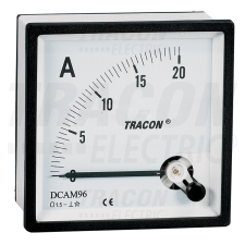 TRACON Analóg egyenáramú ampermérő közvetlen méréshez 96×96mm, 5A DC villanyszerelés