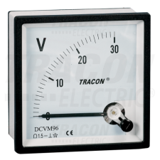 TRACON Analóg egyenáramú voltmérő72×72mm, 250V DC mérőműszer
