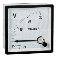 TRACON Analóg egyenáramú voltmérő 48×48mm, 120V DC villanyszerelés