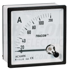 TRACON Analóg váltakozó áramú ampermérő közvetlen méréshez 72×72mm, 75A AC villanyszerelés