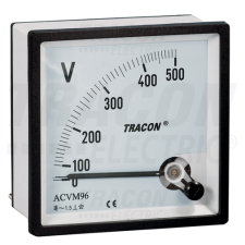 TRACON Analóg váltakozó áramú voltmérő72×72mm, 250V AC mérőműszer