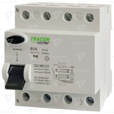 TRACON Áram-védőkapcsoló, 4 pólusú  63A, 30mA, 10kA, B villanyszerelés
