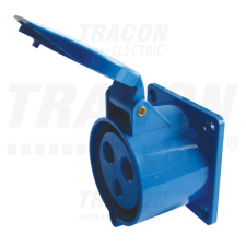 TRACON Beépíthető egyenes ipari csatlakozóaljzat32A, 250V, 2P+E, 6h, IP44 villanyszerelés