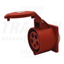 TRACON Beépíthető egyenes ipari csatlakozóaljzat32A, 400V, 3P+N+E, 6h, IP44 villanyszerelés