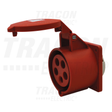TRACON Beépíthető egyenes ipari csatlakozóaljzat 32A, 400V, 3P+N+E, 6h, IP44 villanyszerelés