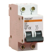 TRACON C60-50-2 Kismegszakító, 2 pólus, C karakterisztika 50A, 4,5kA villanyszerelés