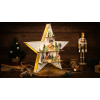  TRACON CHRBST15WW LED karácsonyi csillag tájképpel, fehér, fa, elemes (X25006) Timer 6+18h, 15LED, 3000K, 2xAA