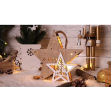 TRACON CHRHS7WW LED karácsonyi csillag,fa,elemes Timer 6+18h, 7LED, 3000K, 2xAAA karácsonyfa izzósor