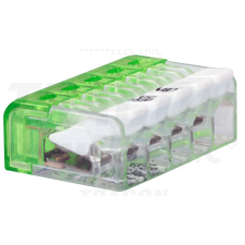 TRACON Csavar nélküli vezetékösszekötő, nyitható átlátszó 0,2-2,5mm2, 24A, 450VAC 5P villanyszerelés