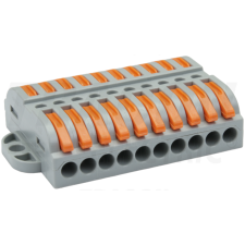 TRACON Csavar nélküli vezetékösszekötő, toldó, nyitható0,5-4mm2, 32A, 400VAC 10P villanyszerelés