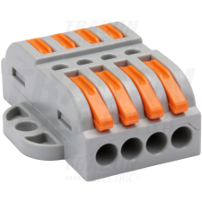 TRACON Csavar nélküli vezetékösszekötő, toldó, nyitható0,5-4mm2, 32A, 400VAC 4P villanyszerelés