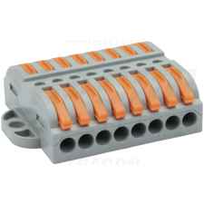 TRACON Csavar nélküli vezetékösszekötő, toldó, nyitható0,5-4mm2, 32A, 400VAC 8P villanyszerelés