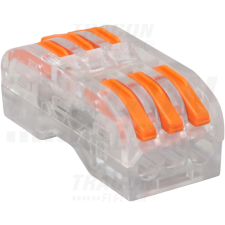 TRACON Csavar nélküli vezetékösszekötő, toldó, nyitható, átlátszó0,5-4mm2, 32A, 400VAC 3P villanyszerelés