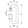 TRACON CSKARA5 Karabiner, csavaros, acél d=5mm, 1270N