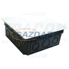 TRACON D100X100 Perforált kötődoboz süllyesztett, négyzetes, fekete 100(116)×51.5mm, IP44 villanyszerelés