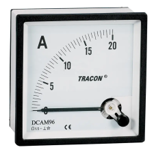 TRACON DCAM48-5 Analóg egyenáramú ampermérő közvetlen méréshez 48×48mm, 5A DC mérőműszer